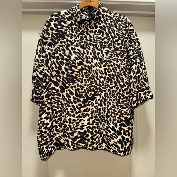 ZARA Animal Print Oversized Blouse size L - Picture 3 of 16
